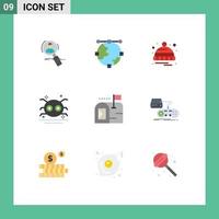Pictogram Set of 9 Simple Flat Colors of holiday sale design winter cold Editable Vector Design Elements