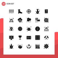 25 iconos creativos signos y símbolos modernos de poción de libro primavera laboratorio dólar elementos de diseño vectorial editables vector