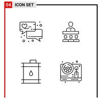 4 General Icons for website design print and mobile apps 4 Outline Symbols Signs Isolated on White Background 4 Icon Pack vector