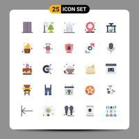 Stock Vector Icon Pack of 25 Line Signs and Symbols for iot internet recreation location fitness Editable Vector Design Elements