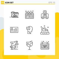 Collection of 9 Universal Line Icons Icon Set for Web and Mobile vector