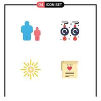 4 paquete de iconos planos de interfaz de usuario de signos y símbolos modernos de control parental de luz infantil elementos de diseño vectorial editables de brillo de joya vector