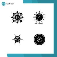 Group of Solid Glyphs Signs and Symbols for cell decentralized study network technology Editable Vector Design Elements