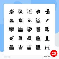 25 Thematic Vector Solid Glyphs and Editable Symbols of kitchen nature flag easter egg Editable Vector Design Elements