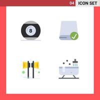 Pack of 4 Modern Flat Icons Signs and Symbols for Web Print Media such as ball gadget play connected music Editable Vector Design Elements