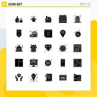 Modern Set of 25 Solid Glyphs and symbols such as frame education content book publishing Editable Vector Design Elements