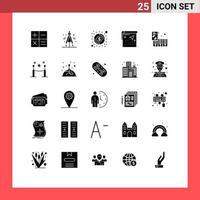 Stock Vector Icon Pack of 25 Line Signs and Symbols for music accordion money position target Editable Vector Design Elements