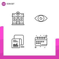 Outline Icon set Pack of 4 Line Icons isolated on White Background for responsive Website Design Print and Mobile Applications vector