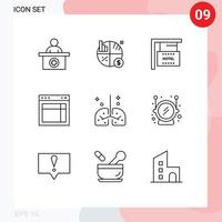 Modern Set of 9 Outlines and symbols such as health web board site design Editable Vector Design Elements