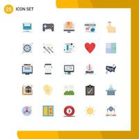 Group of 25 Flat Colors Signs and Symbols for double printer joystick web shop Editable Vector Design Elements