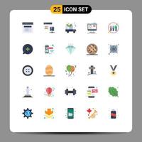 25 Thematic Vector Flat Colors and Editable Symbols of communication online web media tutorials Editable Vector Design Elements