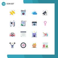 16 Universal Flat Colors Set for Web and Mobile Applications modeling sound security real estate weather Editable Pack of Creative Vector Design Elements