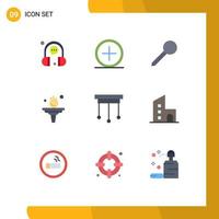 Set of 9 Modern UI Icons Symbols Signs for training education new career marker Editable Vector Design Elements