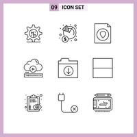 9 Creative Icons Modern Signs and Symbols of files online document cloud file Editable Vector Design Elements