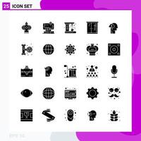 Solid Icon set Pack of 25 Glyph Icons isolated on White Background for Web Print and Mobile vector