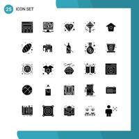 User Interface Pack of 25 Basic Solid Glyphs of patrick ireland web cross premium Editable Vector Design Elements