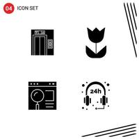 Stock Vector Icon Pack of 4 Line Signs and Symbols for lift page camera photo web Editable Vector Design Elements