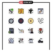 16 Creative Icons Modern Signs and Symbols of shutter camera percent gain website tool Editable Creative Vector Design Elements