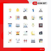 Universal Icon Symbols Group of 25 Modern Flat Colors of food interface sound information i Editable Vector Design Elements