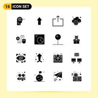 16 iconos creativos signos y símbolos modernos de dollor conectan elementos de diseño vectorial editables con potencia de ratón de flecha vector