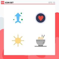 4 Flat Icon concept for Websites Mobile and Apps arrow logo direction heart chinese Editable Vector Design Elements