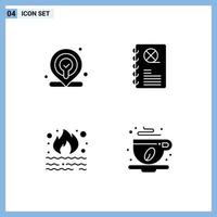 Set of Vector Solid Glyphs on Grid for web garbage cinema book smoke Editable Vector Design Elements