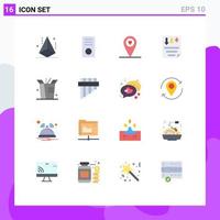 16 Flat Color concept for Websites Mobile and Apps food paper gadget page data Editable Pack of Creative Vector Design Elements