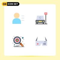 Pack of 4 creative Flat Icons of education search car area computing Editable Vector Design Elements
