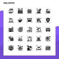 25 Real Estate Icon set Solid Glyph Icon Vector Illustration Template For Web and Mobile Ideas for business company