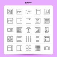 OutLine 25 Layout Icon set Vector Line Style Design Black Icons Set Linear pictogram pack Web and Mobile Business ideas design Vector Illustration