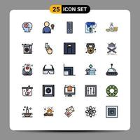 25 iconos creativos signos y símbolos modernos de la herramienta de control de acumulación de inversiones pintar elementos de diseño vectorial editables vector