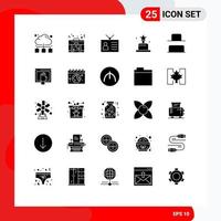 25 Creative Icons Modern Signs and Symbols of vertical bottom global network oscar award Editable Vector Design Elements