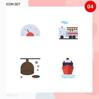 Universal Icon Symbols Group of 4 Modern Flat Icons of arrow diet creative quad lemon Editable Vector Design Elements