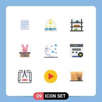 conjunto de 9 iconos de interfaz de usuario modernos signos de símbolos para cloud easter comprar carro vender elementos de diseño vectorial editables vector