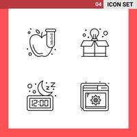 4 Icon Pack Line Style Outline Symbols on White Background Simple Signs for general designing vector