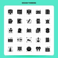 conjunto de iconos de pensamiento de diseño sólido 25 diseño de estilo de glifo vectorial conjunto de iconos negros diseño de ideas de negocios web y móviles ilustración vectorial vector