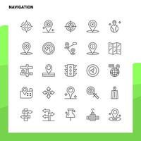 conjunto de iconos de línea de navegación conjunto 25 iconos diseño de estilo minimalista vectorial conjunto de iconos negros paquete de pictogramas lineales vector