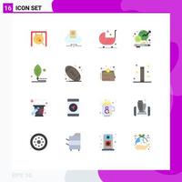 Group of 16 Modern Flat Colors Set for office growth baby chat form Editable Pack of Creative Vector Design Elements