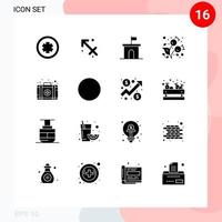 16 User Interface Solid Glyph Pack of modern Signs and Symbols of aid food architecture berries property Editable Vector Design Elements