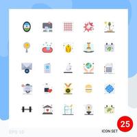 Universal Icon Symbols Group of 25 Modern Flat Colors of leaf eco layout agriculture break Editable Vector Design Elements