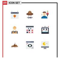 paquete de iconos vectoriales de stock de 9 signos y símbolos de línea para codificar elementos de diseño vectorial editables vector