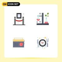 Set of 4 Commercial Flat Icons pack for art radio painting science audio Editable Vector Design Elements