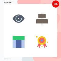 4 Flat Icon concept for Websites Mobile and Apps eye website vision horizontal award Editable Vector Design Elements