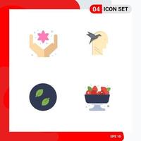 User Interface Pack of 4 Basic Flat Icons of hand leaves imagination form brian berry Editable Vector Design Elements