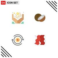 Pack of 4 Modern Flat Icons Signs and Symbols for Web Print Media such as dollar dollar online cash food Editable Vector Design Elements
