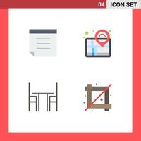 4 Creative Icons Modern Signs and Symbols of note interior navigation chair crop Editable Vector Design Elements