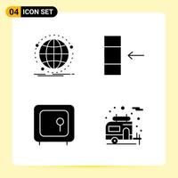 4 Creative Icons for Modern website design and responsive mobile apps 4 Glyph Symbols Signs on White Background 4 Icon Pack vector