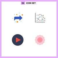 4 Universal Flat Icon Signs Symbols of arrow arrow analytics diagram flora Editable Vector Design Elements