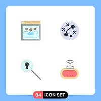 Modern Set of 4 Flat Icons and symbols such as browser search education infection device Editable Vector Design Elements