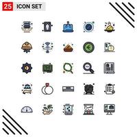 conjunto de 25 iconos de interfaz de usuario modernos signos de símbolos para elementos de diseño de vector editables de plataforma de parte cruzada de porcentaje de alquiler